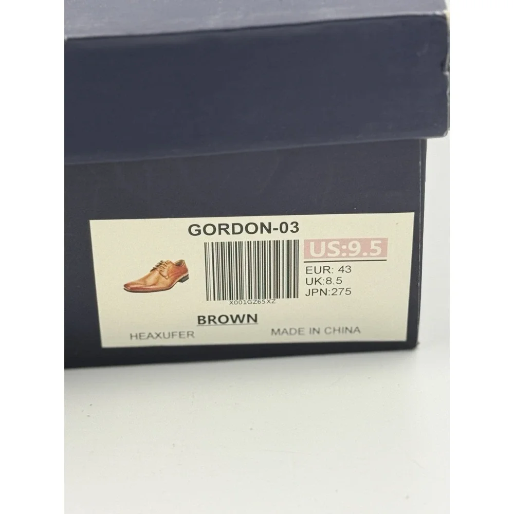 Bruno Marc Gordon Heaxuffer Dress Shoes Men's 9.5 Brown Lace Up Square Toe NIB